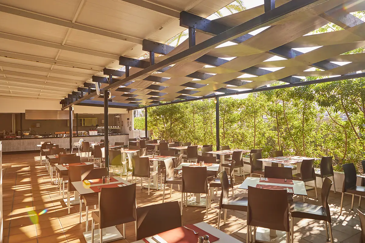 Dining area on the covered terrace Fergus Style Bahamas by Fergus Hotels Dining area on the terrace Snack Corner Fergus Style Bahamas by Fergus Hotels S'Embat Fergus Style Bahamas by Fergus Hotels